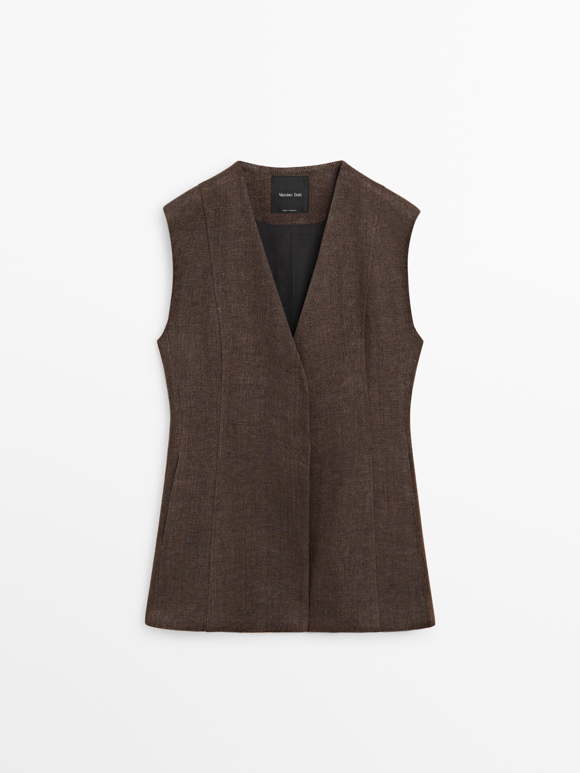 Gilet de costume en lin